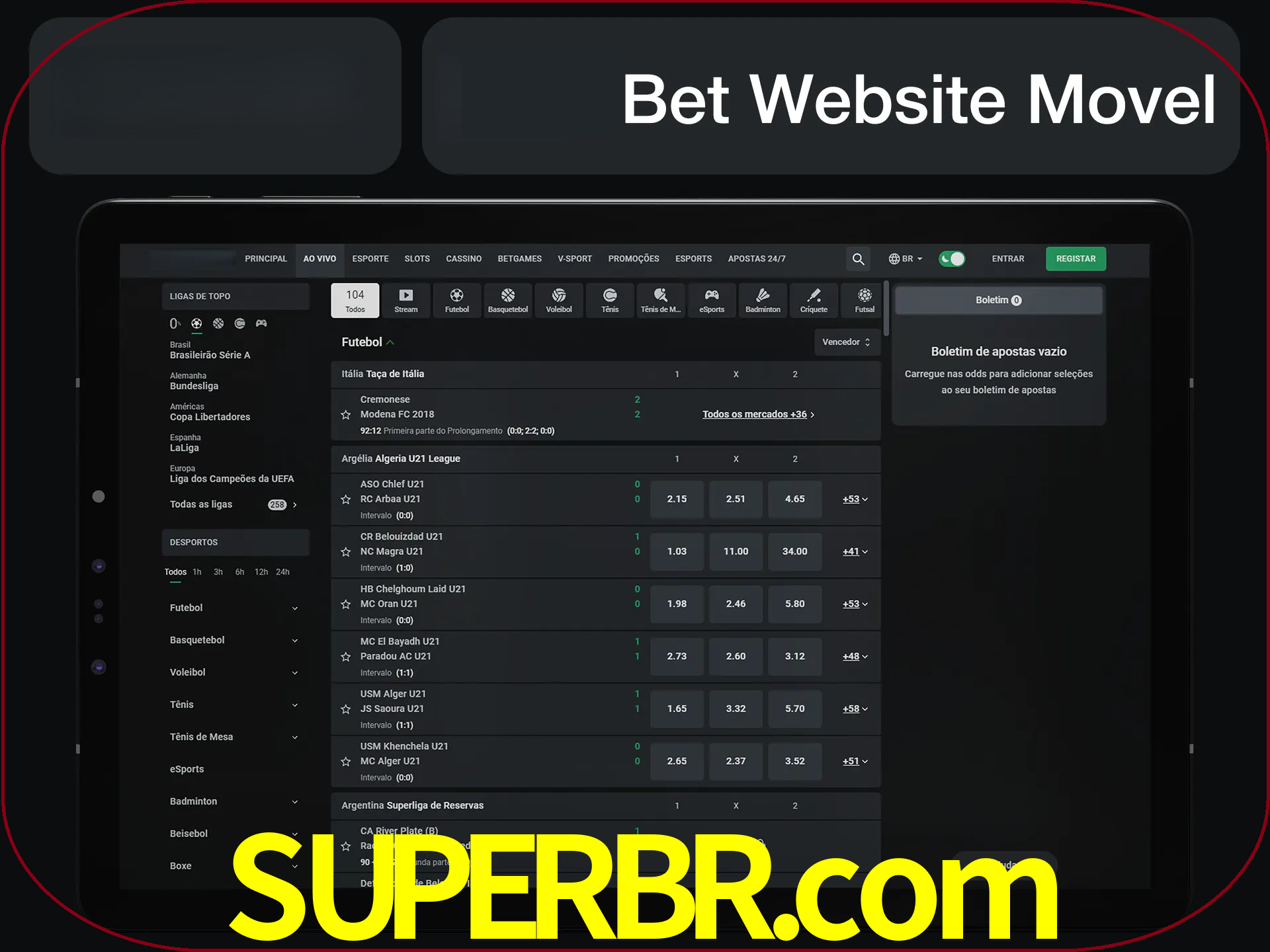 Use nosso website em qualquer dispositivo.